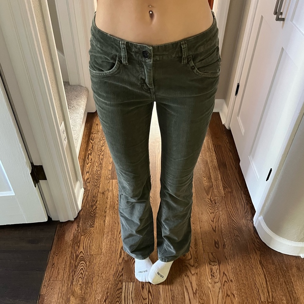 Low rise corduroy jeans
